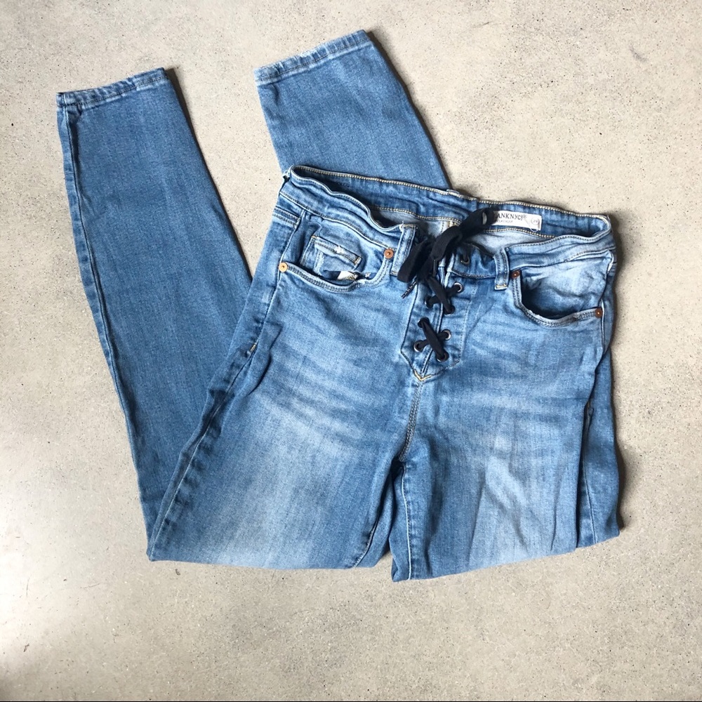 Blank NYC lace up skinny classique jeans 29